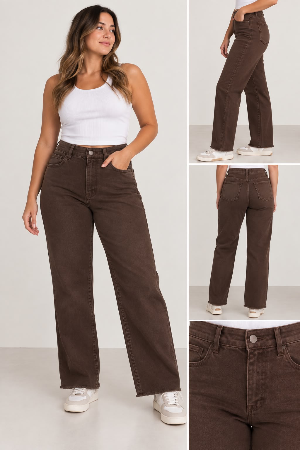 Jean wide leg chocolate
